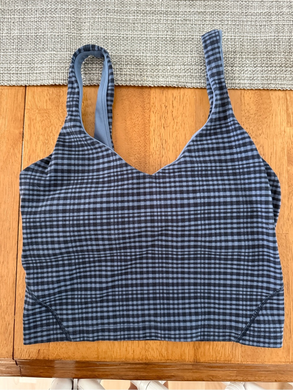 lululemon athletica Blue Plaid Support Tank - Picture 1 of 2